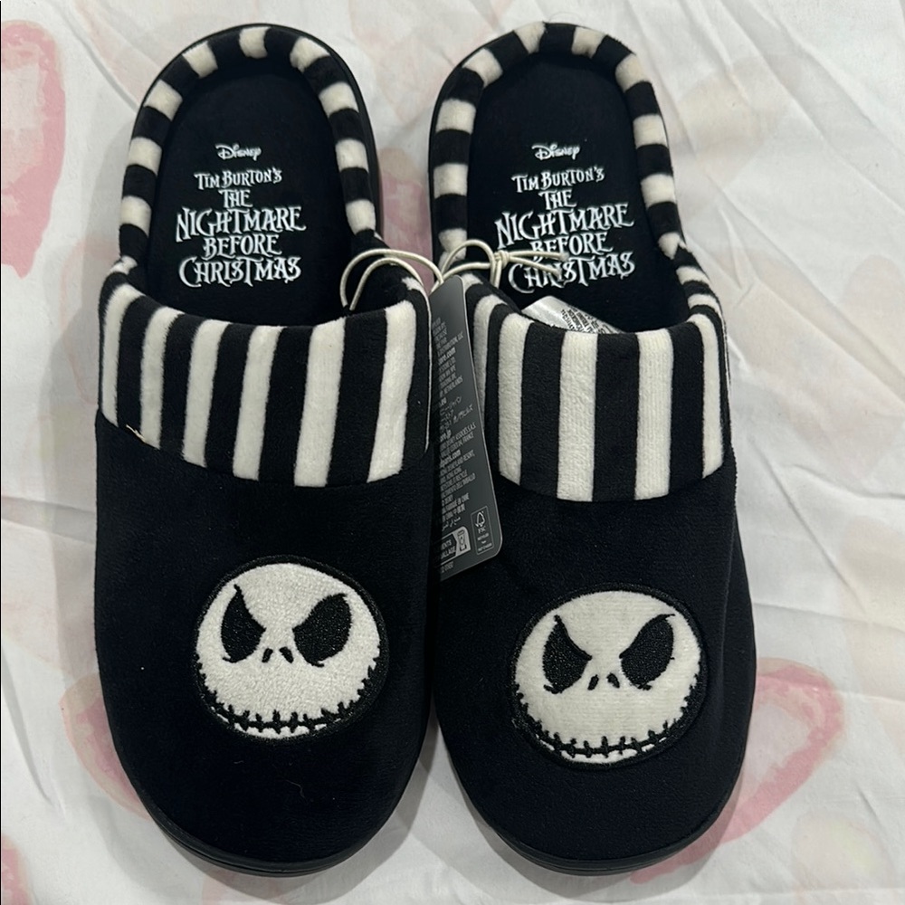 Disney Black and White Jack Skellington slippers